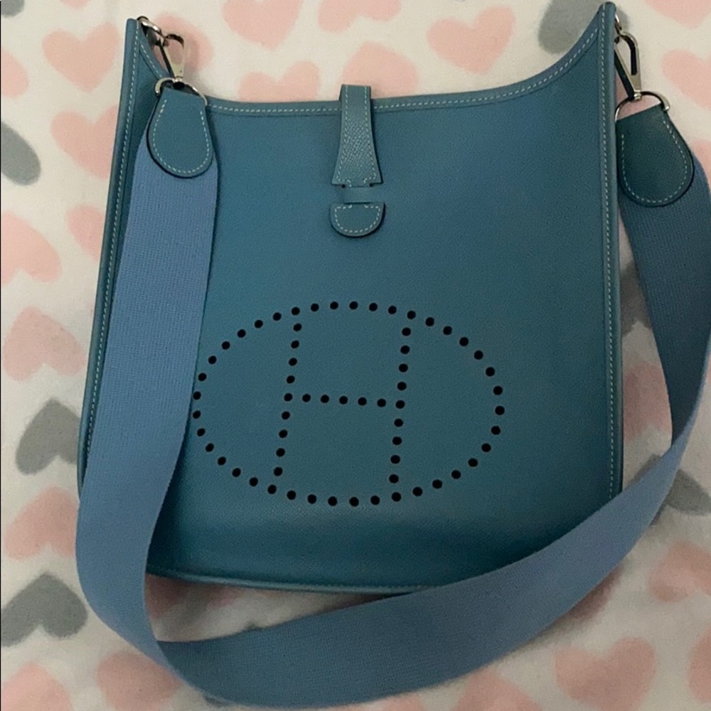 Hermes Evelyne 1 PM Blue Jean